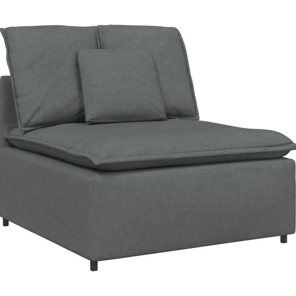 vidaXL Sofá modular con módulo central y cojines 100 cm Gris oscuro Sale