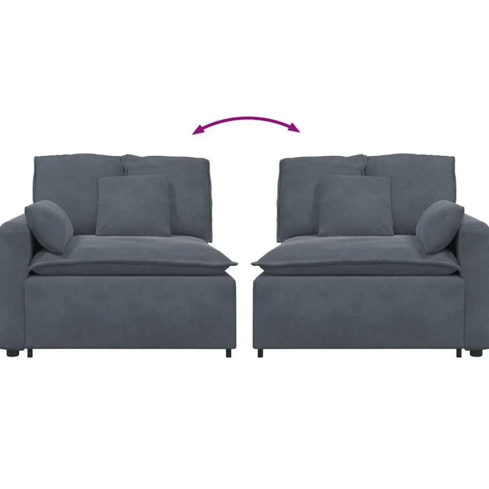 vidaXL Accesorios Para Sofás-Sofá modular con reposabrazos y cojines 100 cm
