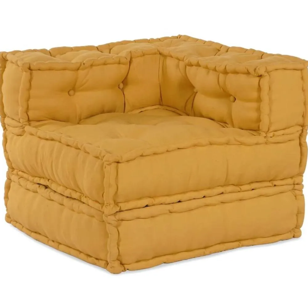 vidaXL Sofá modular de tela 70x70x54 Amarillo