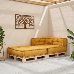 vidaXL Sofá modular de tela 70x70x54 Amarillo