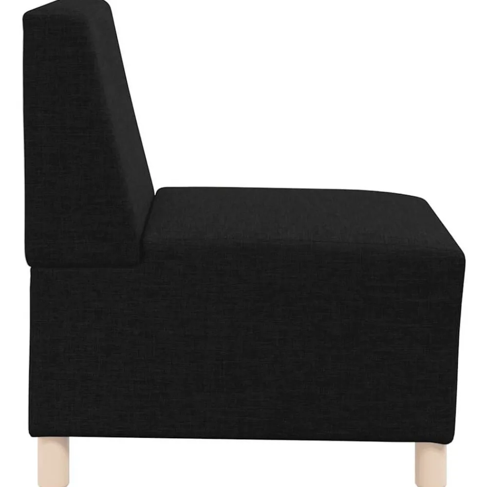 vidaXL Sofá modular sin brazos, tela negra, 55 cm Negro Hot