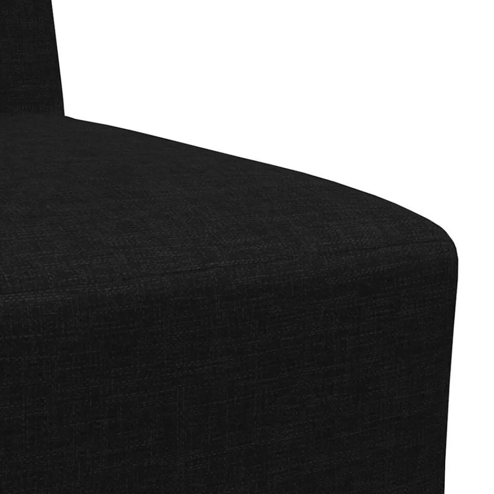 vidaXL Sofá modular sin brazos, tela negra, 55 cm Negro Hot