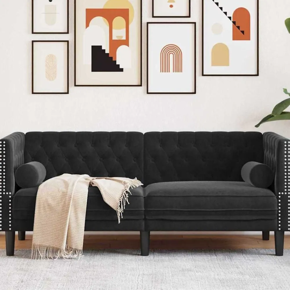 vidaXL Sofá 174 x 74,5 x 70,5 cm Terciopelo Negro Outlet