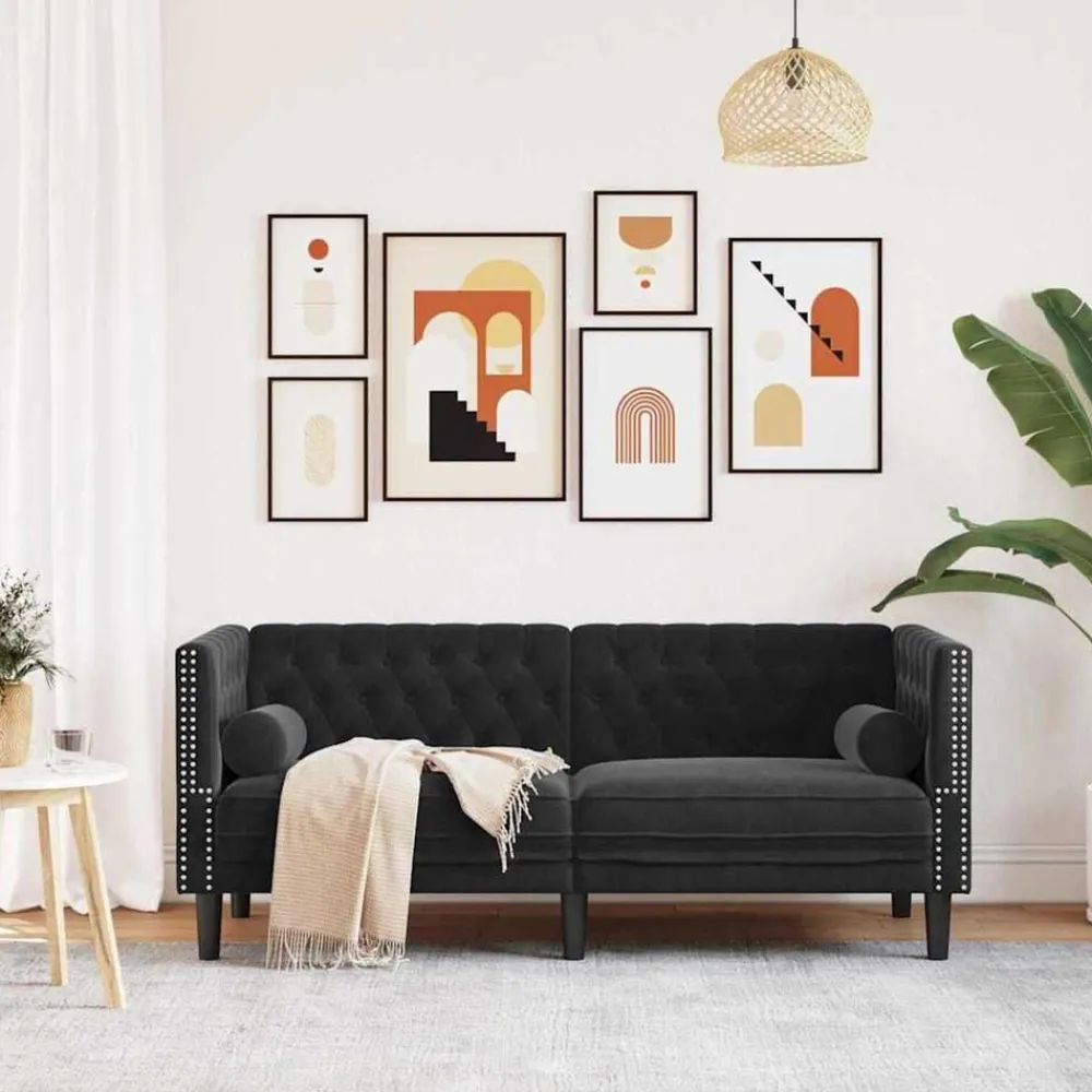 vidaXL Sofá 174 x 74,5 x 70,5 cm Terciopelo Negro Outlet