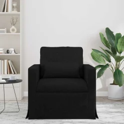 vidaXL Sofá 78 x 78 x 80 cm tela Negro