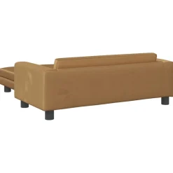 vidaXL Sofá para niños con reposapiés terciopelo marrón 100x50x30 cm Marr&oacute;n New