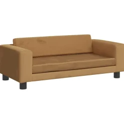 vidaXL Sofá para niños con reposapiés terciopelo marrón 100x50x30 cm Marr&oacute;n New