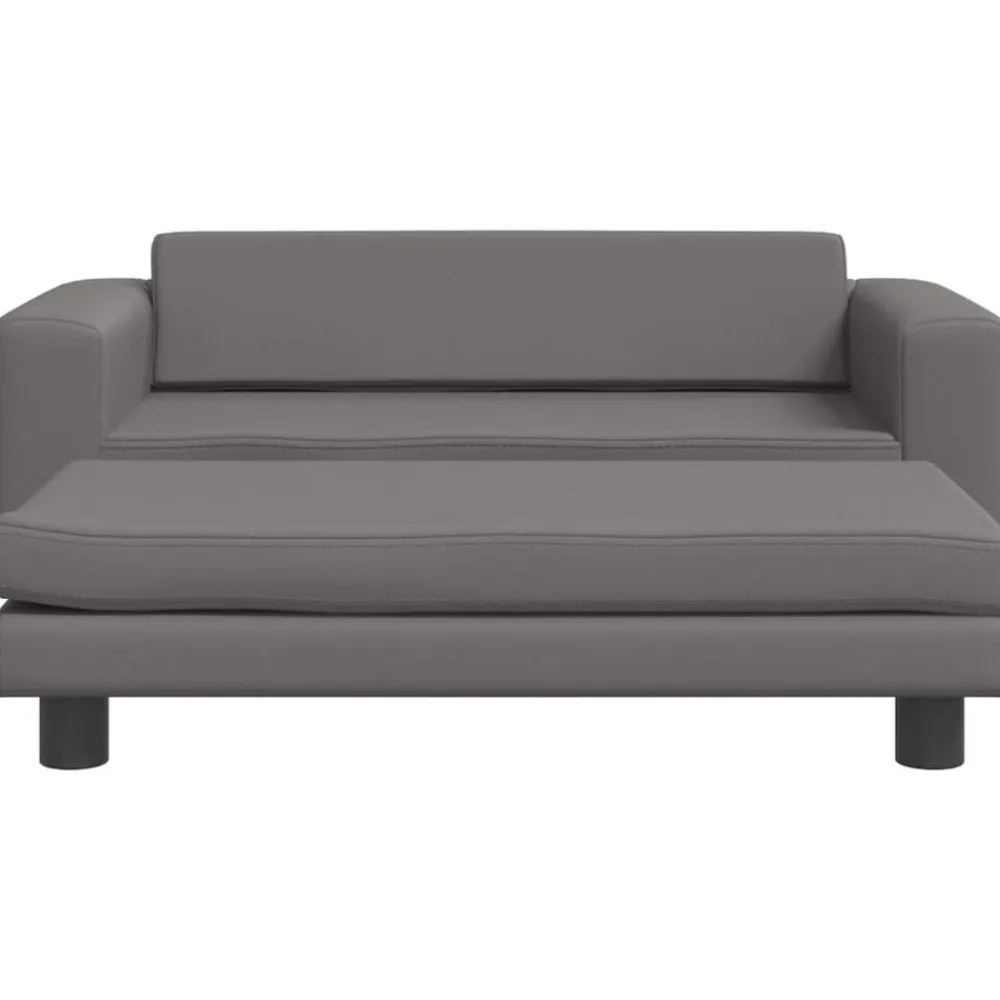 Niños vidaXL Mobiliario Para Bebés Y Niños Pequeños-Sofá para niños con reposapiés cuero sintético 100x50x30cm