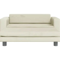 vidaXL Sofá para niños con reposapiés terciopelo 100x50x30 cm Crema