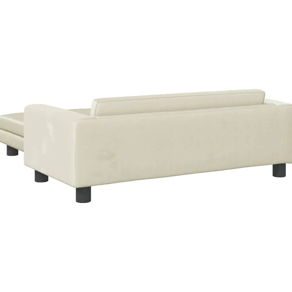 vidaXL Sofá para niños con reposapiés terciopelo 100x50x30 cm Crema