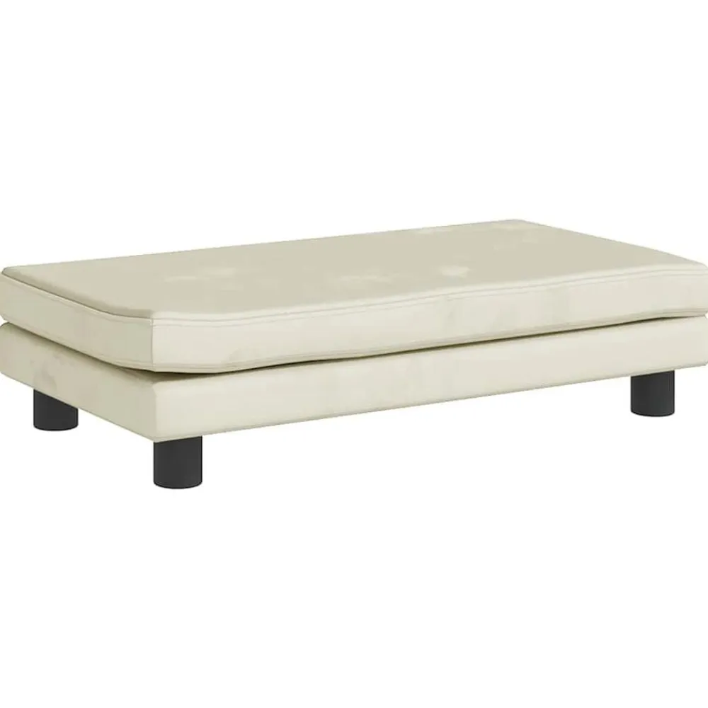 vidaXL Sofá para niños con reposapiés terciopelo 100x50x30 cm Crema