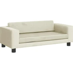 vidaXL Sofá para niños con reposapiés terciopelo 100x50x30 cm Crema
