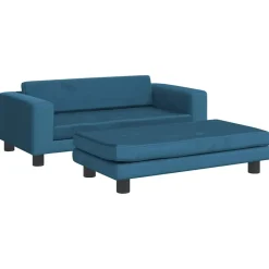 vidaXL Sofá para niños con reposapiés terciopelo 100x50x30 cm Azul Online