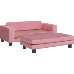 Niños vidaXL Mobiliario Para Bebés Y Niños Pequeños-Sofá para niños con reposapiés terciopelo 100x50x30 cm
