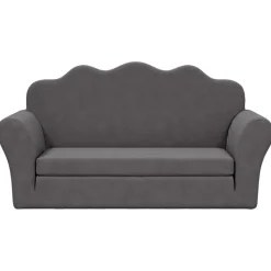 Niños vidaXL Mobiliario Para Bebés Y Niños Pequeños-Sofá para niños de 2 plazas de felpa suave gris