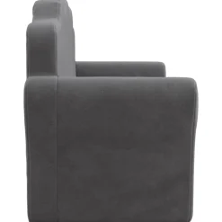 Niños vidaXL Mobiliario Para Bebés Y Niños Pequeños-Sofá para niños de 2 plazas de felpa suave gris