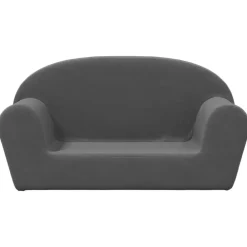 Niños vidaXL Mobiliario Para Bebés Y Niños Pequeños-Sofá para niños de 2 plazas felpa suave gris