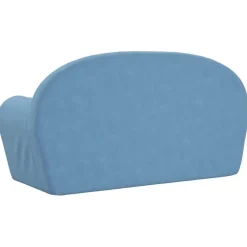 vidaXL Sofá para niños de 2 plazas de felpa suave Azul Sale