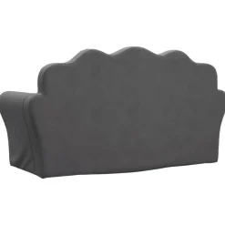 Niños vidaXL Mobiliario Para Bebés Y Niños Pequeños-Sofá para niños de 2 plazas felpa suave gris