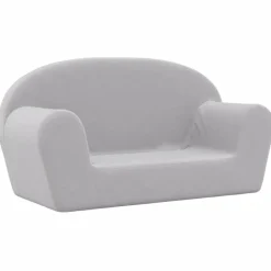 vidaXL Sofá para niños de 2 plazas felpa suave Gris claro Hot