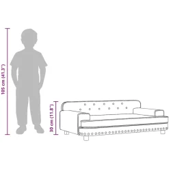Niños vidaXL Mobiliario Para Bebés Y Niños Pequeños-Sofá para niños de cuero sintético 90x53x30 cm
