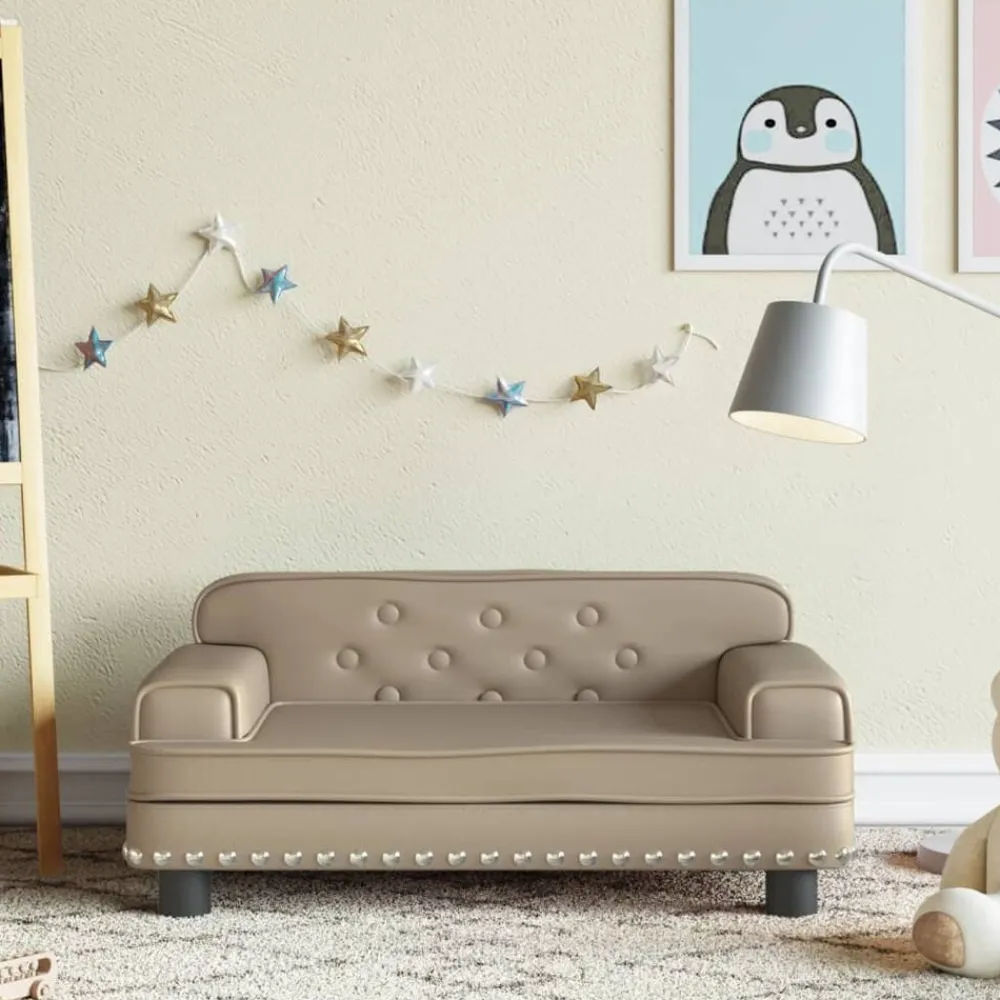 Niños vidaXL Mobiliario Para Bebés Y Niños Pequeños-Sofá para niños de cuero sintético 70x45x30 cm