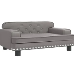 vidaXL Sofá para niños de cuero sintético 70x45x30 cm Gris Sale
