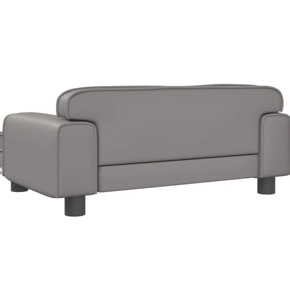 vidaXL Sofá para niños de cuero sintético 70x45x30 cm Gris Sale