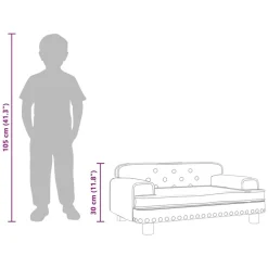 vidaXL Sofá para niños de cuero sintético 70x45x30 cm Gris Sale