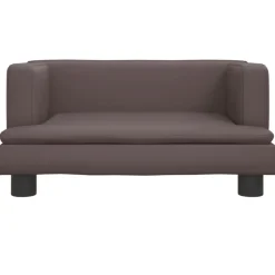 vidaXL Sofá para niños de cuero sintético marrón 60x40x30 cm Marrón Clearance