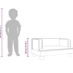 vidaXL Sofá para niños de cuero sintético marrón 60x40x30 cm Marrón Clearance