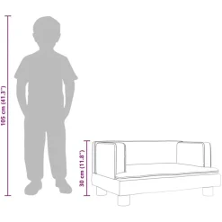 vidaXL Sofá para niños de cuero sintético marrón 60x40x30 cm Marrón Clearance