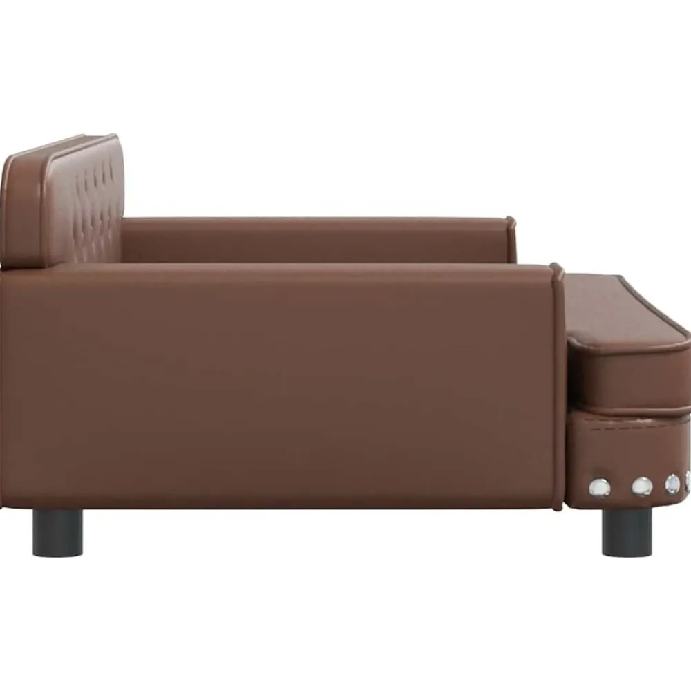 Niños vidaXL Mobiliario Para Bebés Y Niños Pequeños-Sofá para niños de cuero sintético marrón 90x53x30 cm