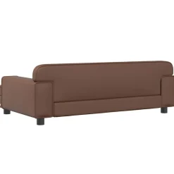 Niños vidaXL Mobiliario Para Bebés Y Niños Pequeños-Sofá para niños de cuero sintético marrón 90x53x30 cm