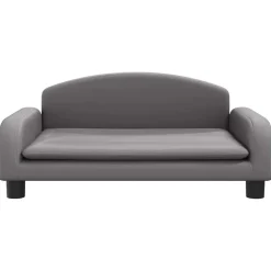 vidaXL Sofá para niños de cuero sintético 70x45x30 cm Gris Clearance