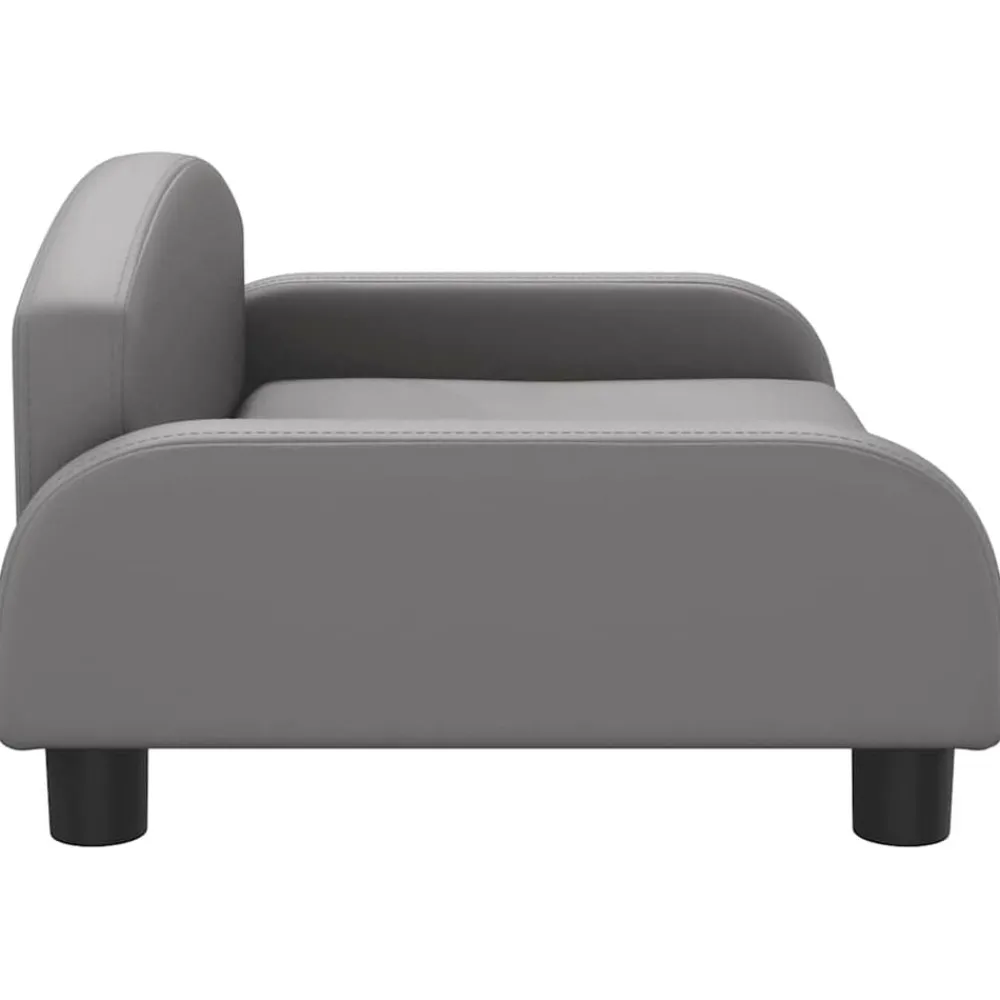 vidaXL Sofá para niños de cuero sintético 70x45x30 cm Gris Clearance
