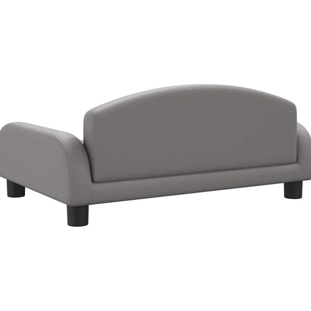 vidaXL Sofá para niños de cuero sintético 70x45x30 cm Gris Clearance