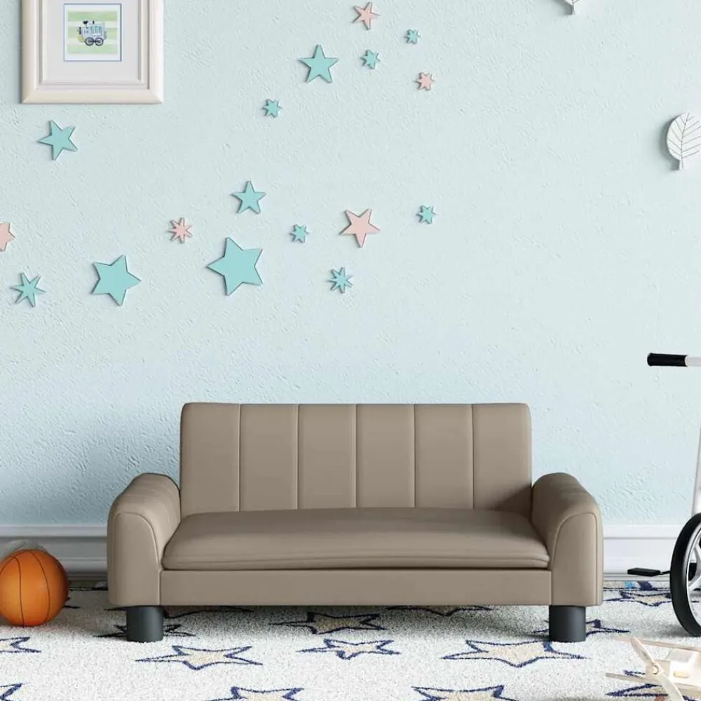 Niños vidaXL Mobiliario Para Bebés Y Niños Pequeños-Sofá para niños de cuero sintético 70x45x30 cm