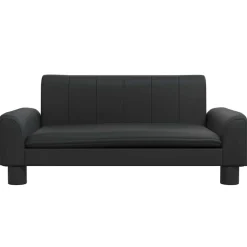 vidaXL Sofá para niños de cuero sintético 70x45x30 cm Negro Discount
