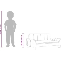 vidaXL Sofá para niños de cuero sintético 70x45x30 cm Negro Discount