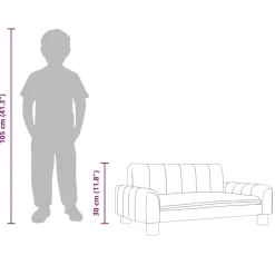 vidaXL Sofá para niños de cuero sintético 70x45x30 cm Negro Discount