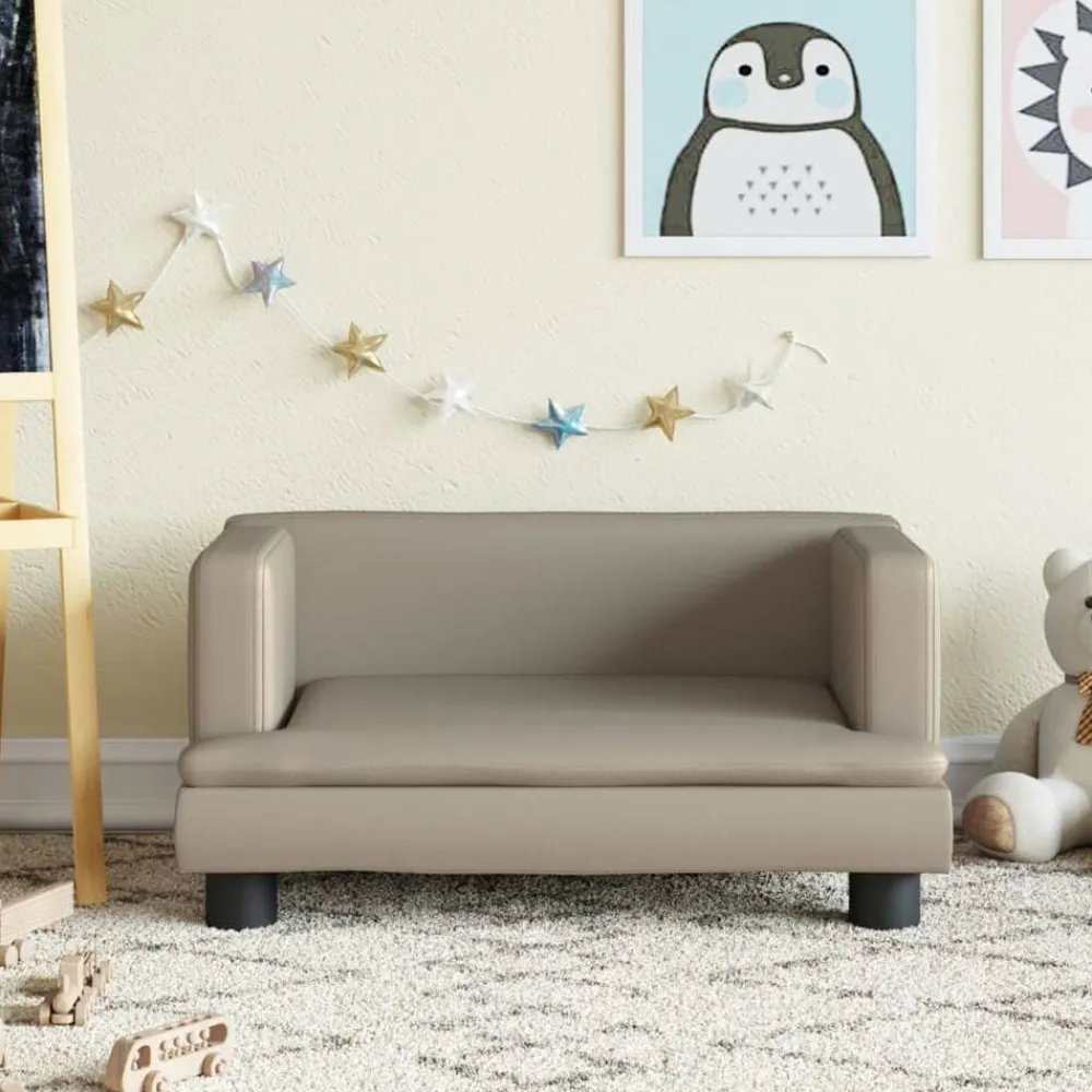 Niños vidaXL Mobiliario Para Bebés Y Niños Pequeños-Sofá para niños de cuero sintético 60x40x30 cm