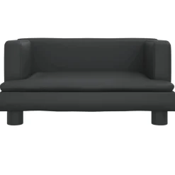 vidaXL Sofá para niños de cuero sintético 60x40x30 cm Negro