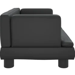 vidaXL Sofá para niños de cuero sintético 60x40x30 cm Negro