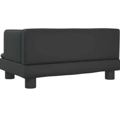 vidaXL Sofá para niños de cuero sintético 60x40x30 cm Negro