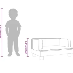 vidaXL Sofá para niños de cuero sintético 60x40x30 cm Negro