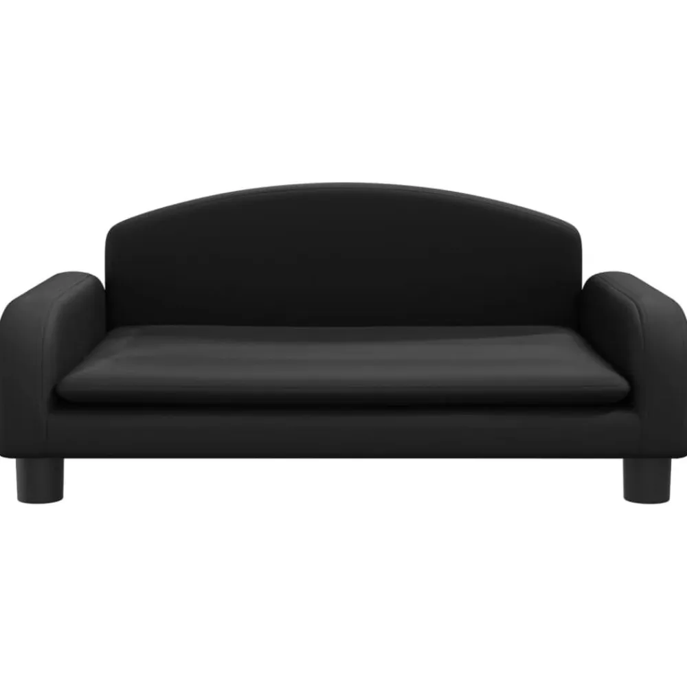 vidaXL Sofá para niños de cuero sintético 70x45x30 cm Negro Online