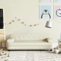 Niños vidaXL Mobiliario Para Bebés Y Niños Pequeños-Sofá para niños de cuero sintético 90x53x30 cm