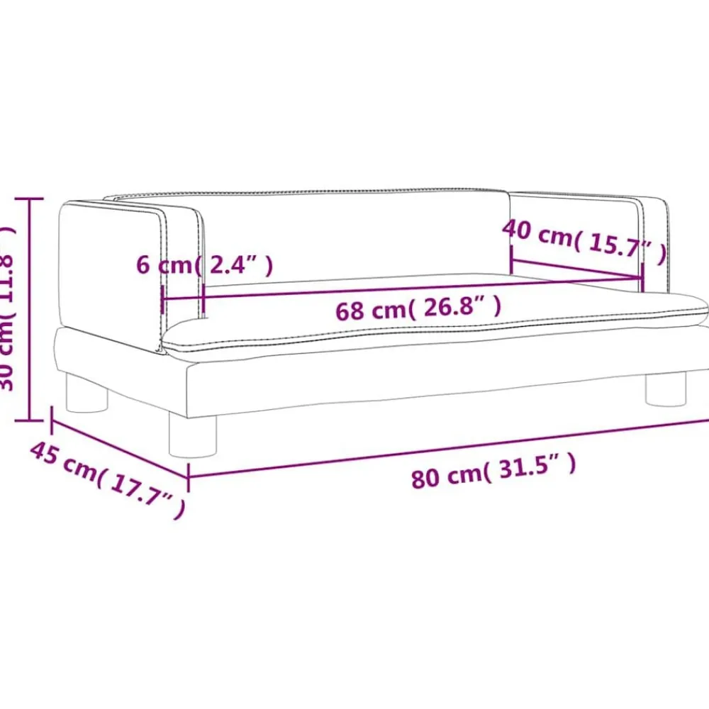 Niños vidaXL Mobiliario Para Bebés Y Niños Pequeños-Sofá para niños de cuero sintético 80x45x30 cm
