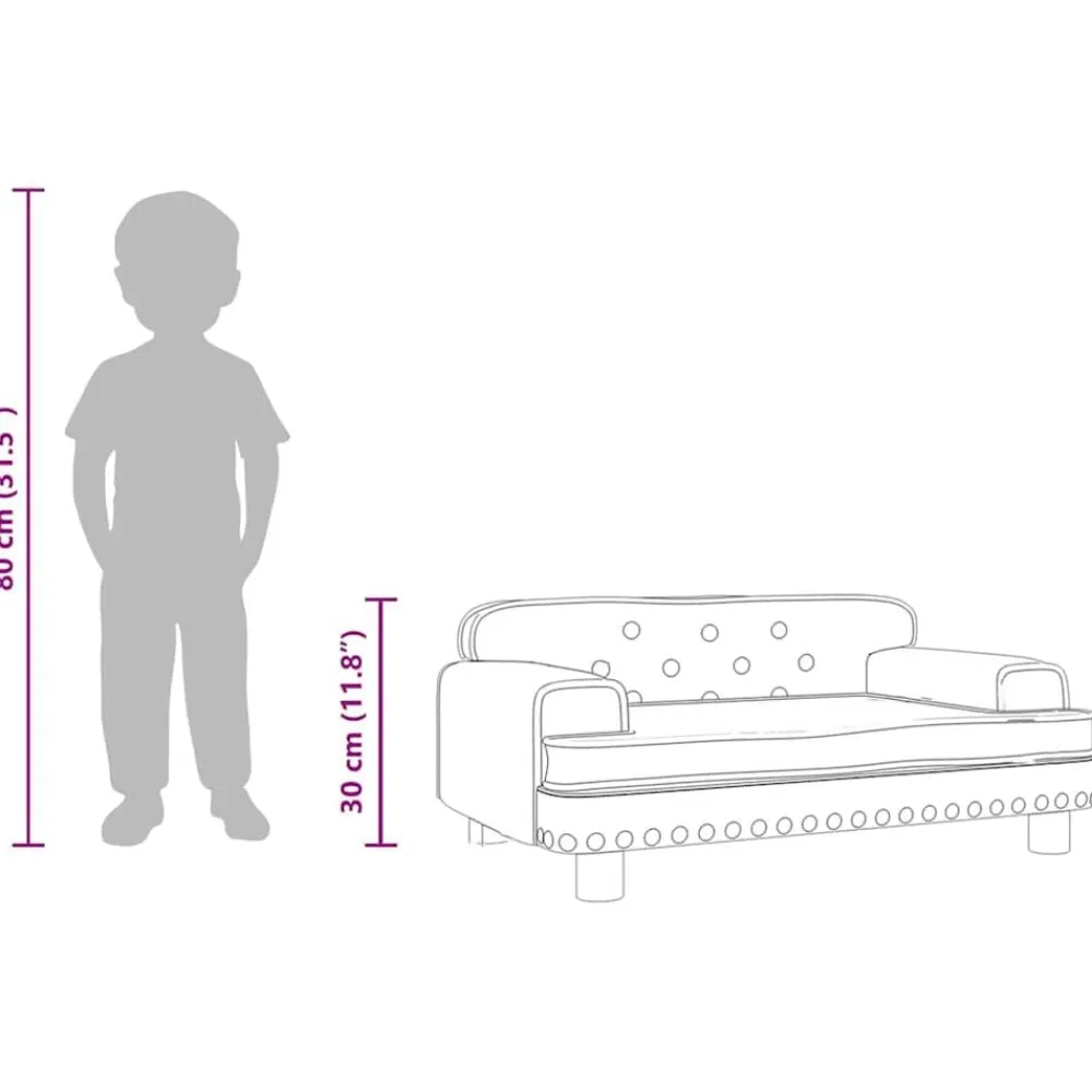 vidaXL Sofá para niños de terciopelo 70x45x30 cm Azul Outlet
